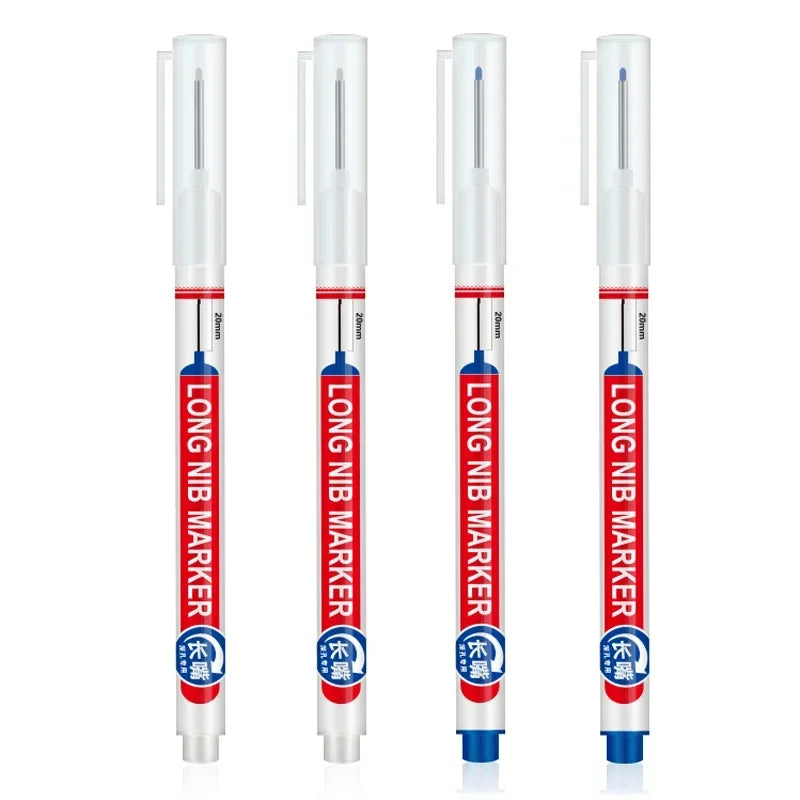 Marqueurs à tête de pointe longue pour stylo perforateur en métal, étanche, salle de bains, décoration du bois, multi-usages, 4 pièces/ensemble 20mm