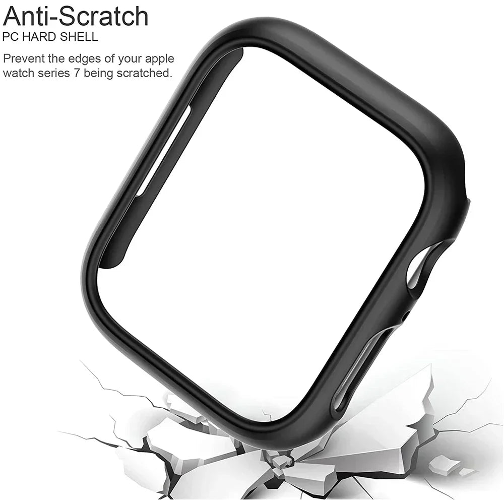 Couvercle pour boîtier de montre Apple Watch, 45mm 41mm 44mm 40mm 42mm 38mm 46 49mm, accessoires de protection PC, pare-chocs iWatch série 8 7 SE 6 5 4 3 9