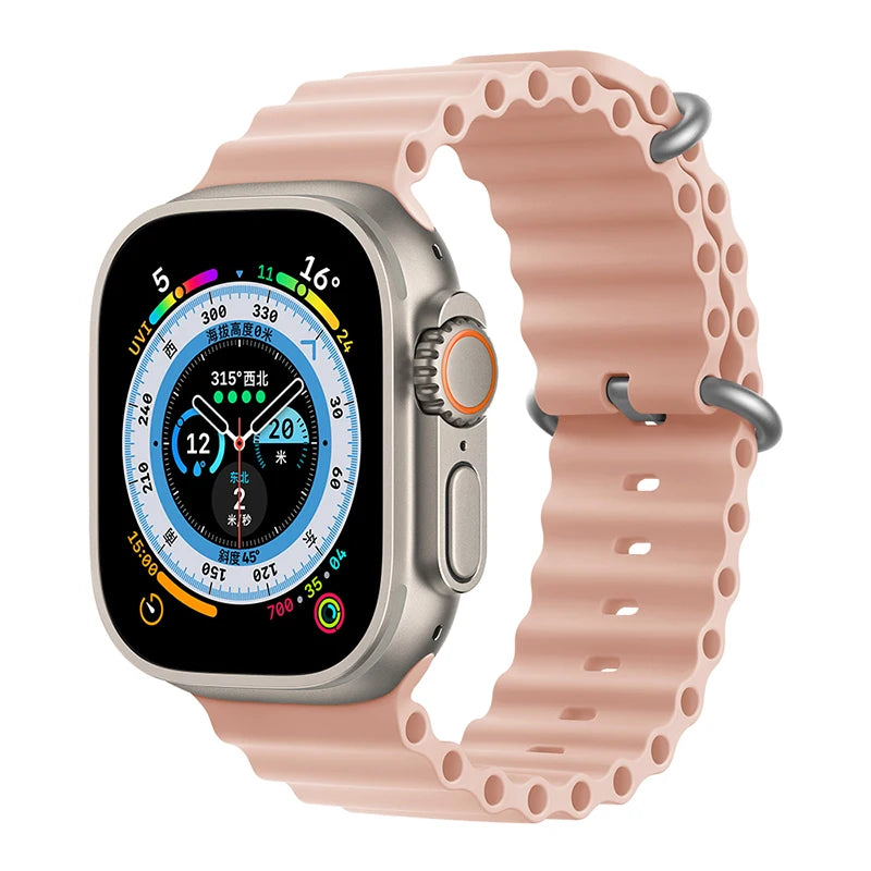 Bracelet océan en Silicone pour bracelets de montre Apple 45mm 46mm 40mm Ultra 2 49mm 44mm 41mm 38-42mm bracelet de sport série 10 9 8 7 6 5 4 SE