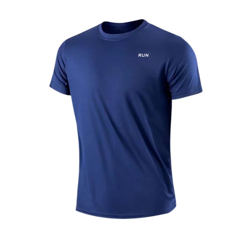 T-Shirt à manches courtes pour hommes, séchage rapide, course à pied, évacuation de l'humidité, col rond, entraînement, exercice, chemise de Sport, hauts légers