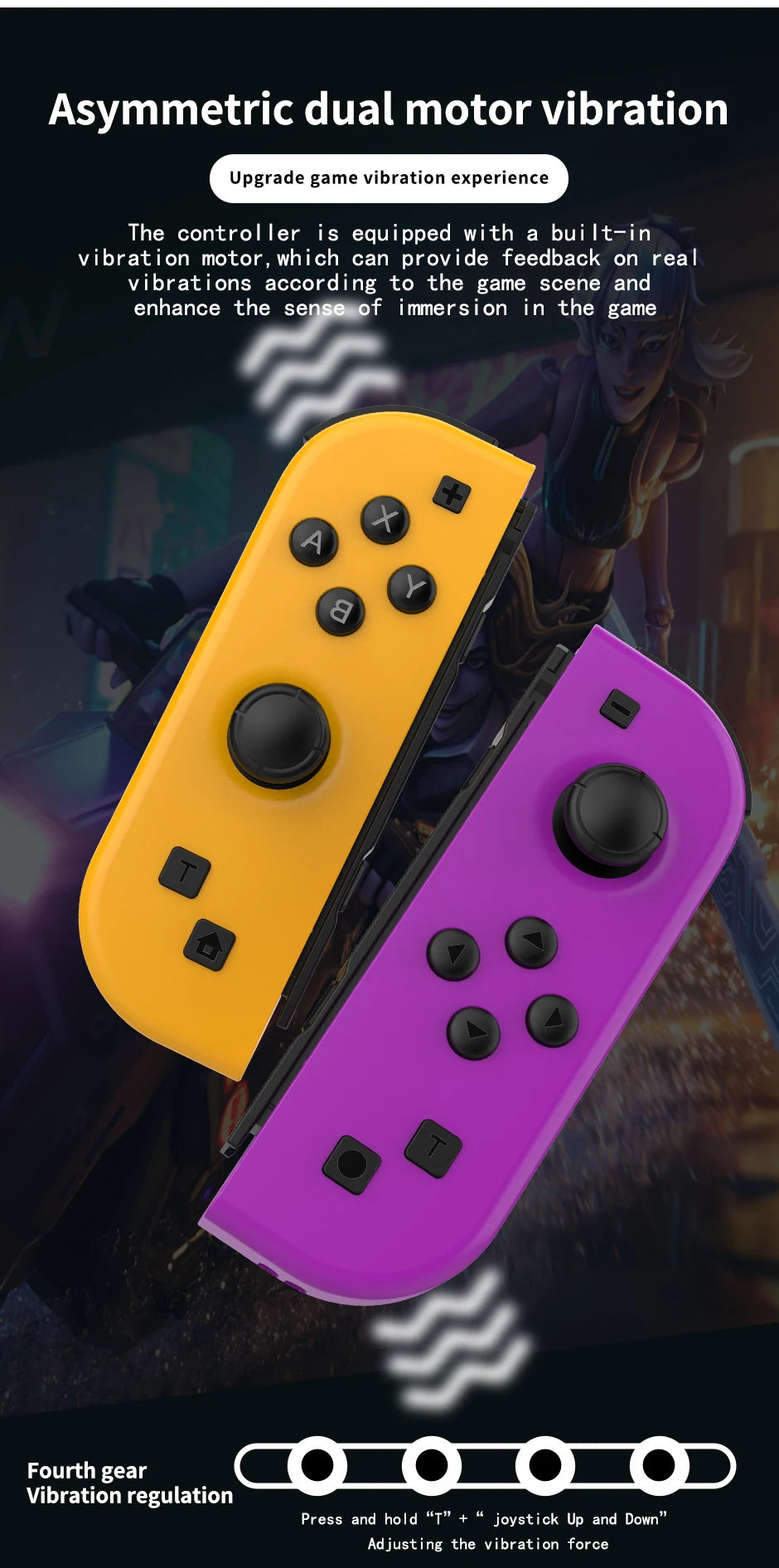 Manette Joy-Con pour Nintendo Switch, manette de jeu sans fil, fonction de réveil turbo