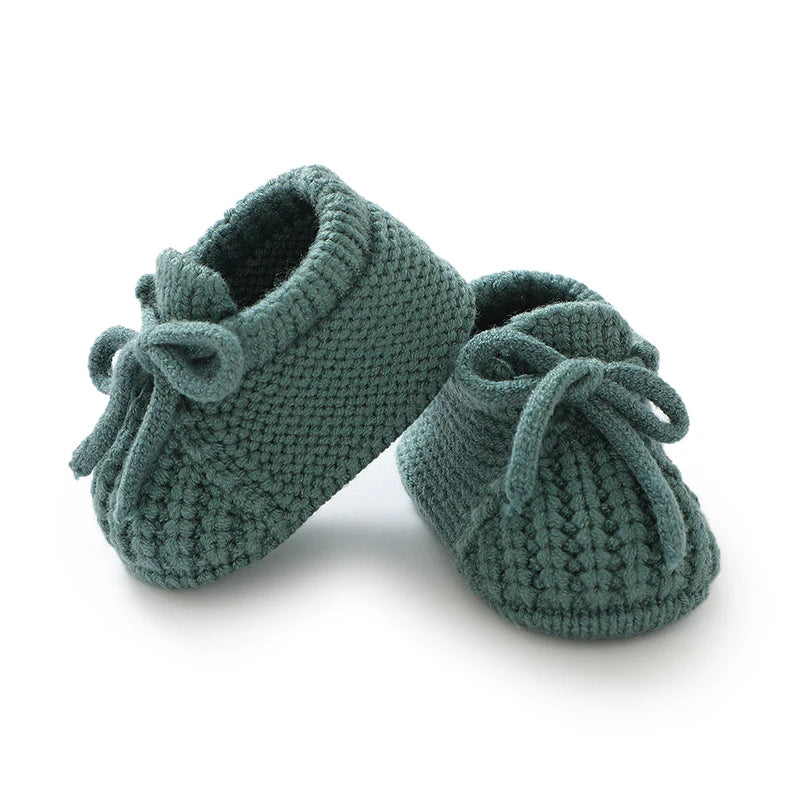 Chaussures pour nouveau-né, bottines tricotées pour bébés garçons et filles, premiers chaussons tendance, couleur unie, pour tout-petits et enfants de 0 à 18 mois, vêtements chauds et accessoires
