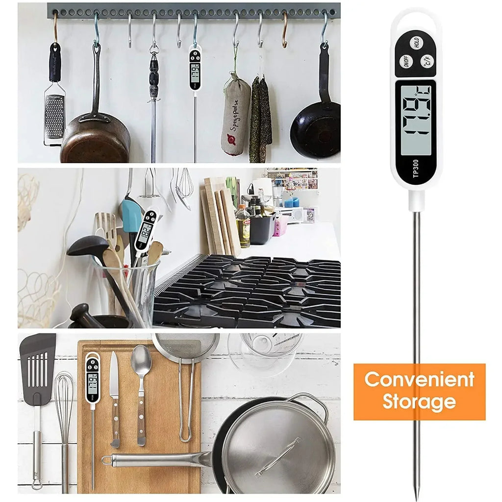 Thermomètre de cuisine numérique à lecture instantanée, sonde de température de la viande pour la cuisson des aliments au barbecue, affichage LCD