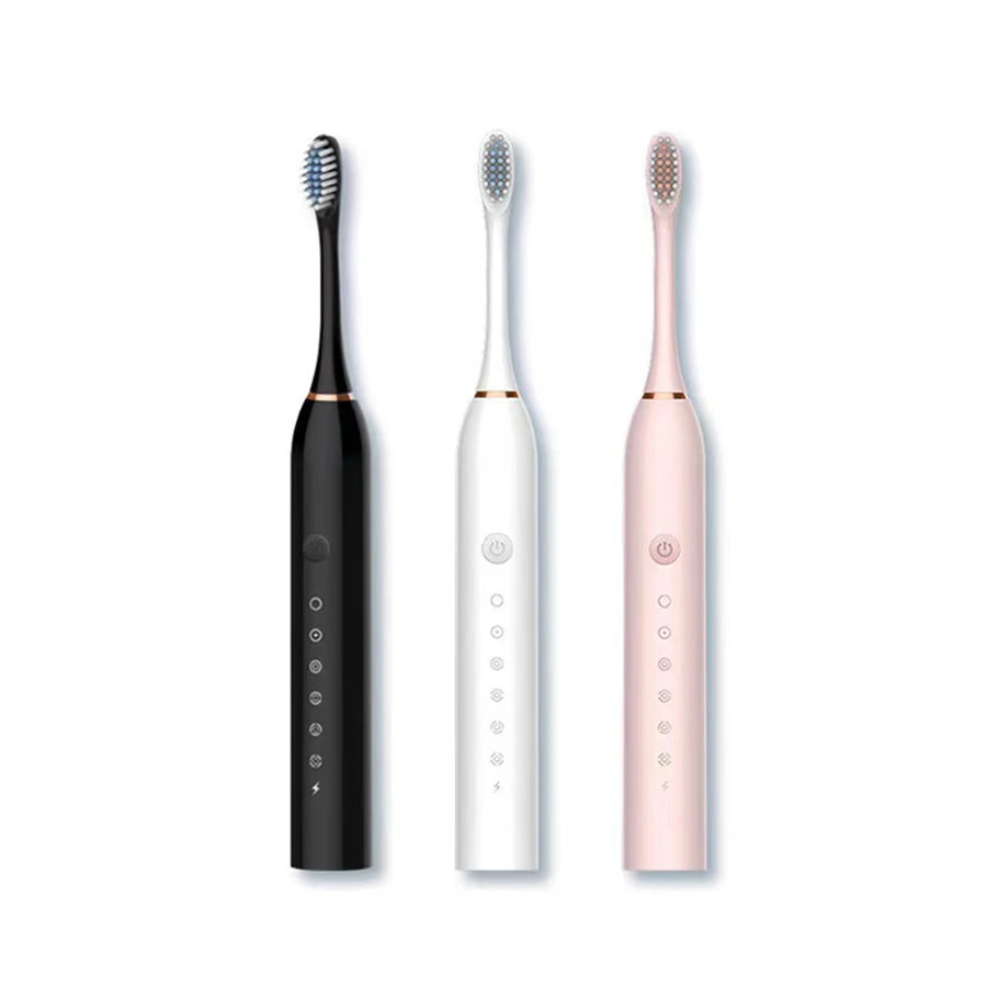 Brosse à dents électrique ultrasonique, Mode à Six vitesses, cheveux doux, chargement USB, étanche, nettoyeur de dents pour adulte, ensemble automatique pour Couple