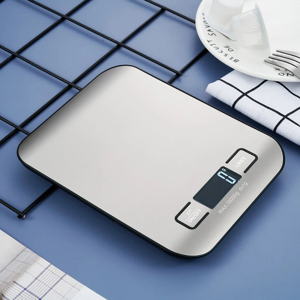Balance de cuisine avec écran LCD, électronique en acier inoxydable, pour la maison, bijoux, collations, outils de cuisson