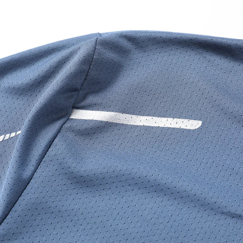 CHRLCK T-shirts de course à séchage rapide pour hommes respirant randonnée pêche T-shirts élasticité douce Sports de plein air chemise courte été