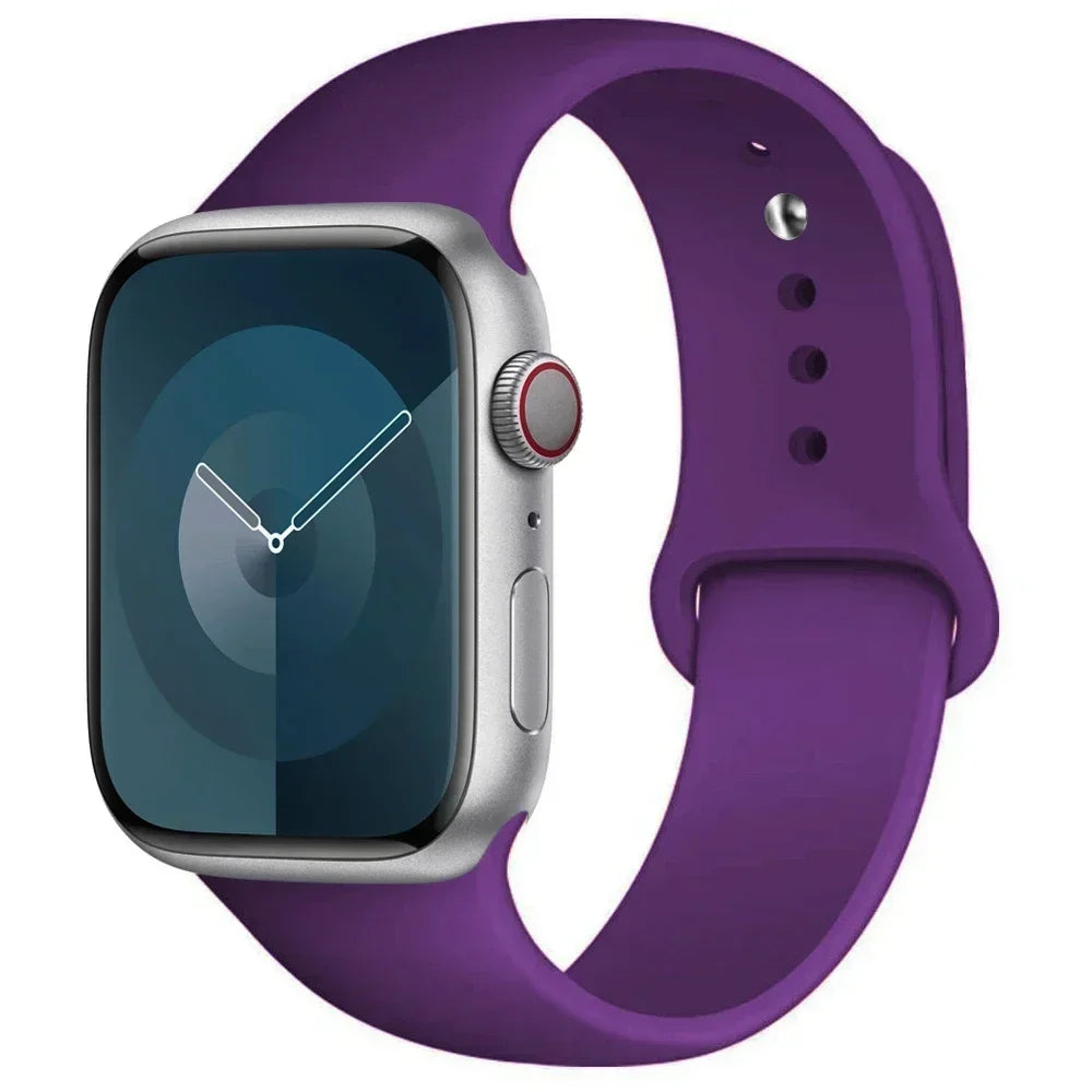 Bracelet en Silicone pour Apple Watch, 44mm 45mm 40mm 41mm 42-46mm, bracelet de sport iwatch série 8 7 6 5 4 9 10 11 SE-Ultra 2/3 49mm