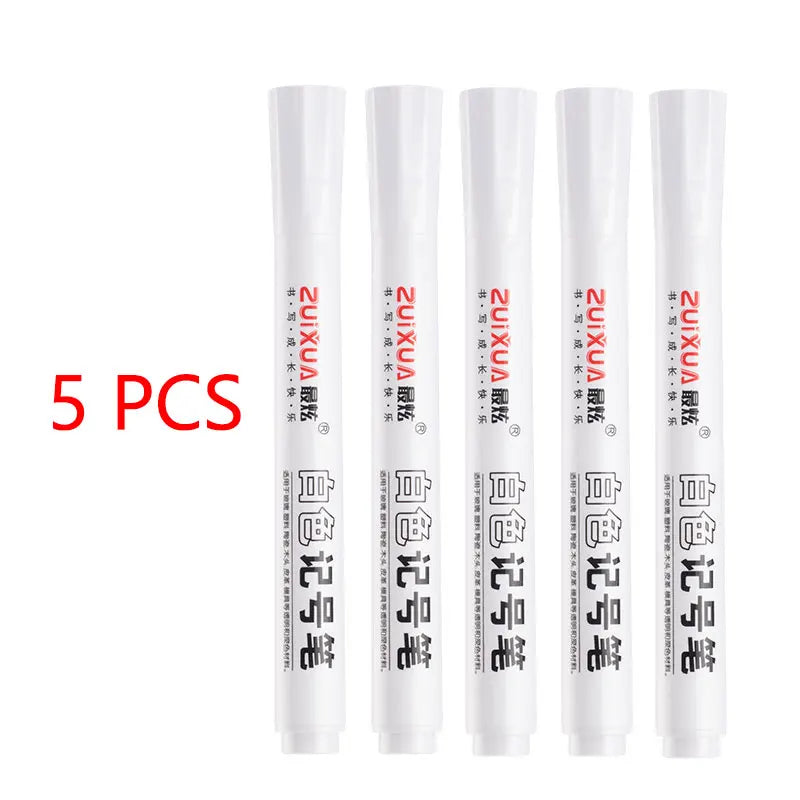 1/3/5 marqueurs acryliques blancs spécialement conçus pour les étudiants, pour le dessin, la mise en valeur et la peinture à l'huile à séchage rapide