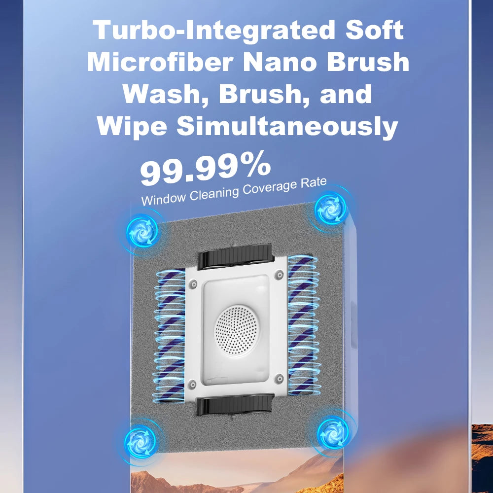 2026 Window cleaning robot Liectroux S9,with 2 roller brushes,6-way water pump spray,9KPa,frameless works,app control