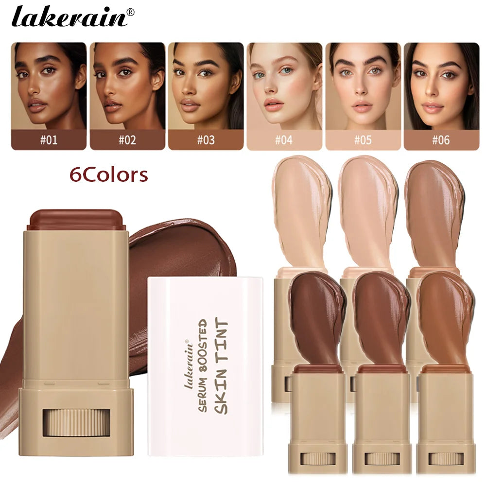 Fond de teint teinté, correcteur en stick, sérum de teint en stick, effet lissant et repulpant, haute couvrance, format voyage, teint bronze