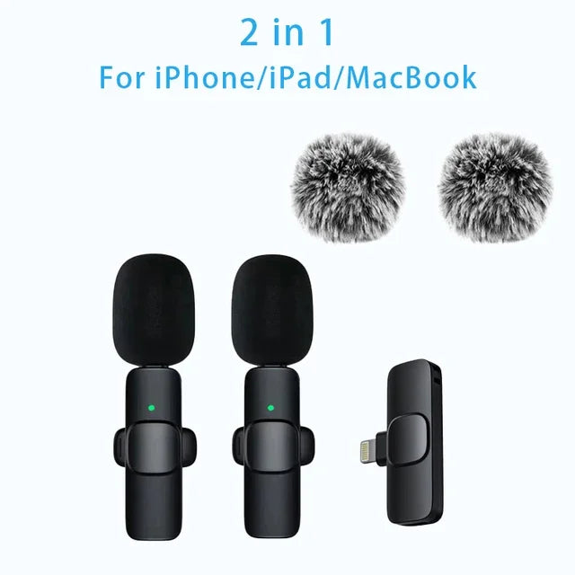 Wireless Lavalier Microphone Mini USB-C Noise Reduction for iPhone Android Live Streaming Interviews Portable Handheld Mic