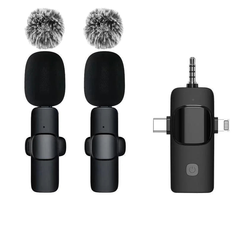 Wireless Lavalier Microphone Mini USB-C Noise Reduction for iPhone Android Live Streaming Interviews Portable Handheld Mic