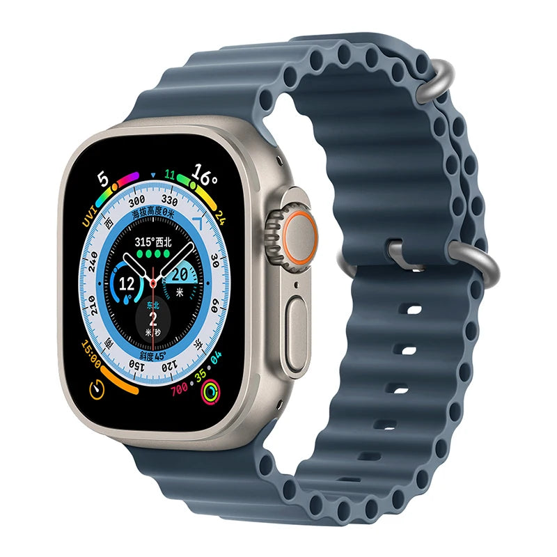 Bracelet océan en Silicone pour bracelets de montre Apple 45mm 46mm 40mm Ultra 2 49mm 44mm 41mm 38-42mm bracelet de sport série 10 9 8 7 6 5 4 SE