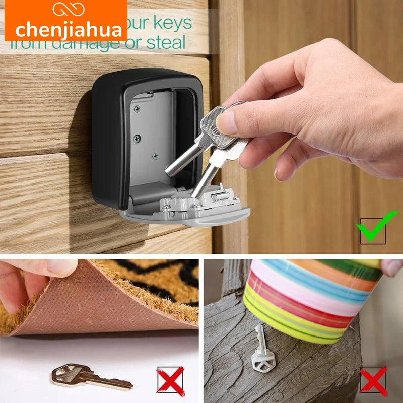 Boîte de rangement secrète pour clés murales, organisateur de combinaison de 4 chiffres, mot de passe, Code de sécurité, serrure sans clé, coffre-fort pour clés de maison