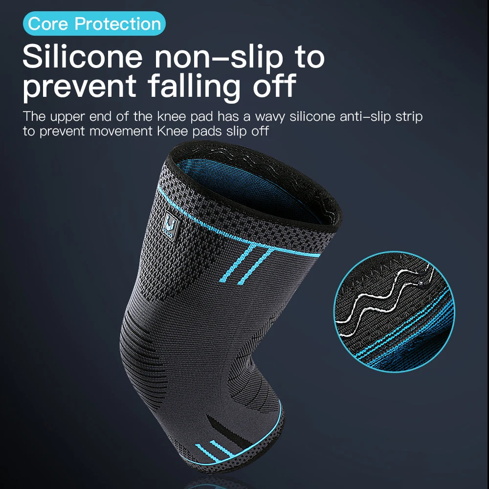 Genouillère professionnelle de Compression, manchon de genou antidérapant en Silicone, genouillère pour douleur au genou, déchirure du ménisque