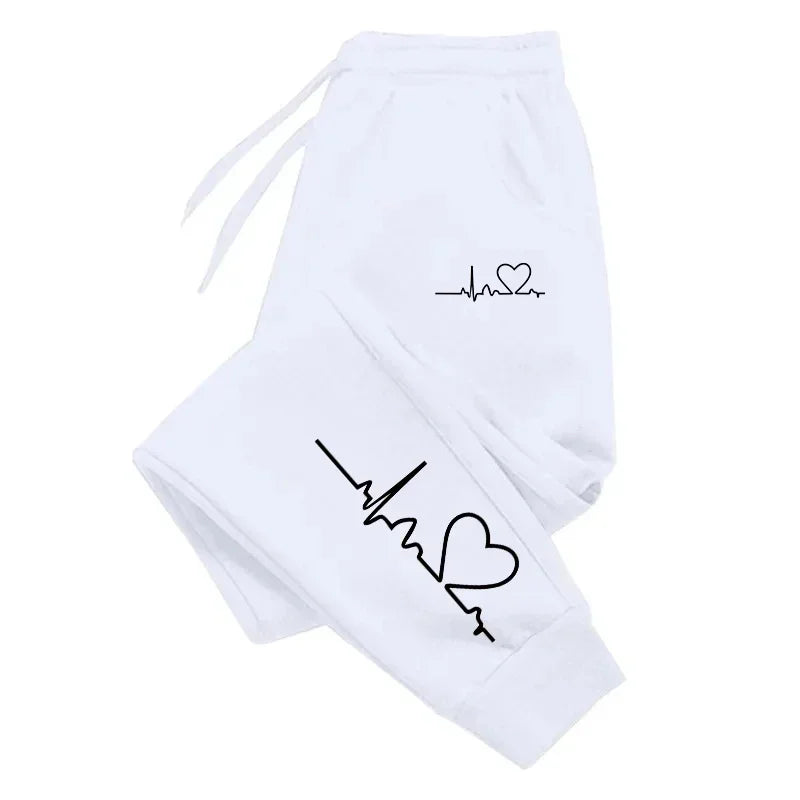 Pantalon de survêtement femme en promotion, pantalon décontracté du quotidien, pantalon de sport de haute qualité, imprimé cœur, pantalon de jogging