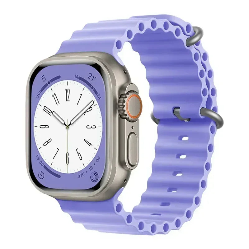 Bracelet océan en Silicone pour bracelets de montre Apple 45mm 46mm 40mm Ultra 2 49mm 44mm 41mm 38-42mm bracelet de sport série 10 9 8 7 6 5 4 SE