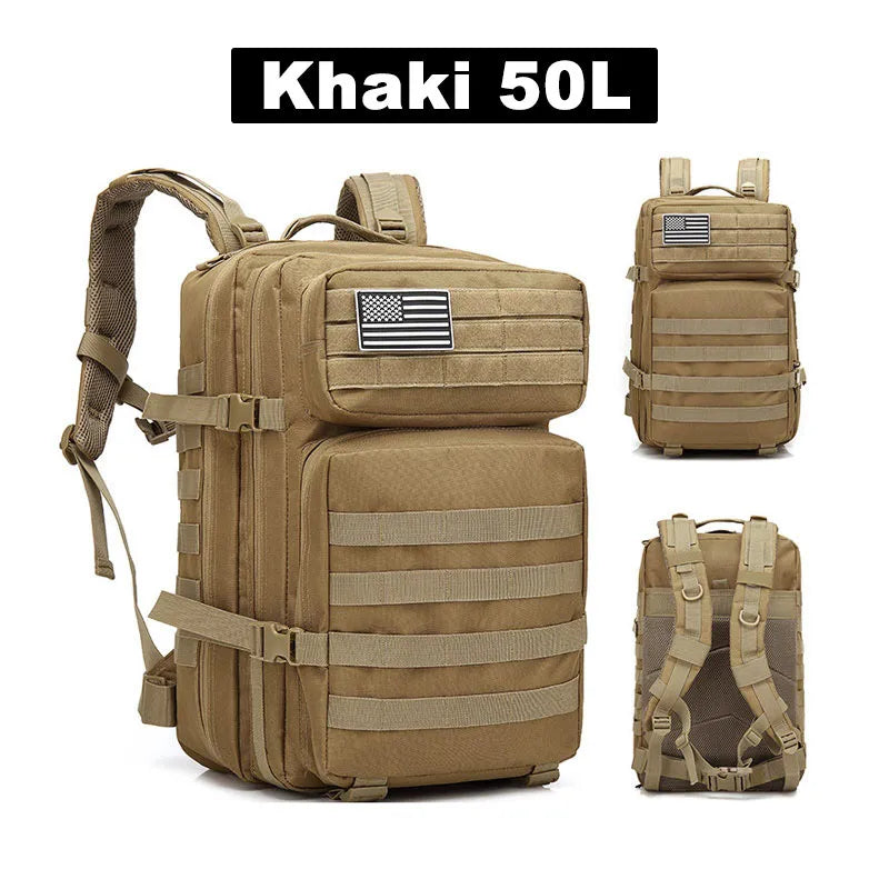 50L sac à dos tactique hommes voyage grande capacité sacs à dos hommes imperméable Sports de plein air sacs multifonctionnels