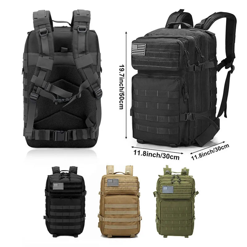 50L sac à dos tactique hommes voyage grande capacité sacs à dos hommes imperméable Sports de plein air sacs multifonctionnels