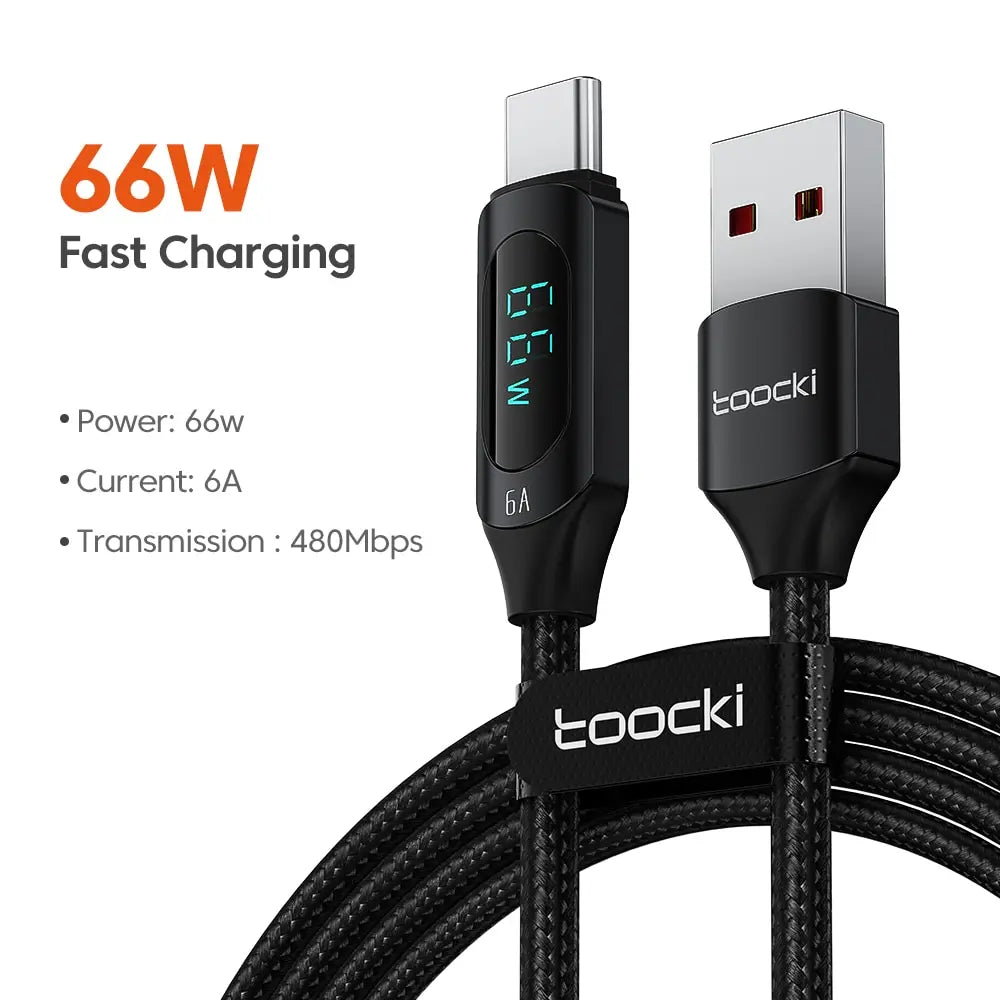 Toocki Type C à Type C câble 100W PD chargeur de charge rapide USB C à USB C câble d'affichage pour Xiaomi POCO F3 Realme Macbook iPad