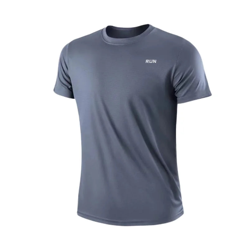 T-Shirt à manches courtes pour hommes, séchage rapide, course à pied, évacuation de l'humidité, col rond, entraînement, exercice, chemise de Sport, hauts légers