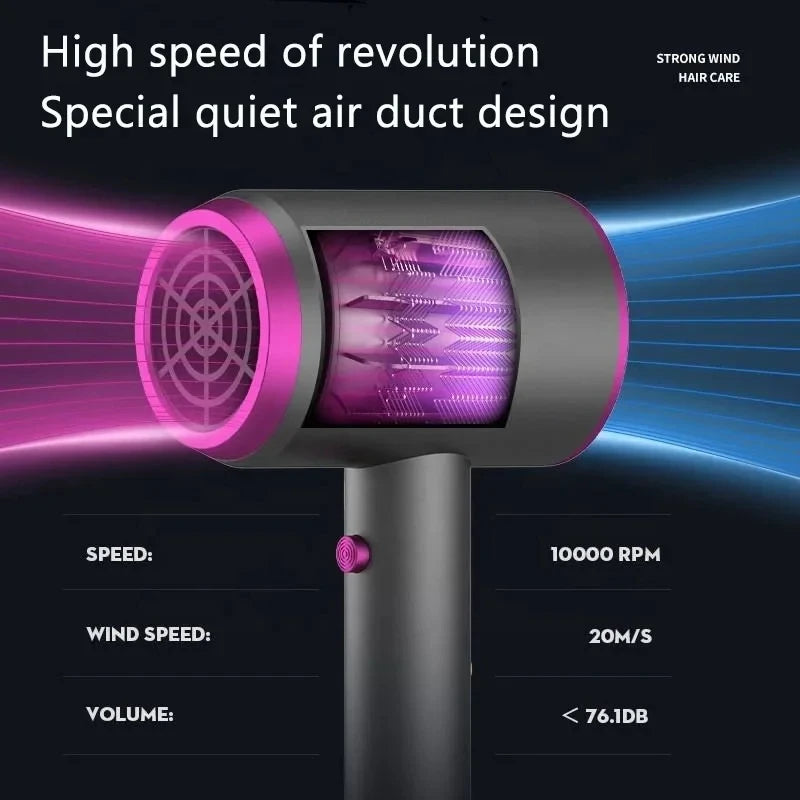 Sèche-cheveux professionnel portable avec protection ionique et thermique, idéal pour la maison, l'hôtel et les voyages. Usage domestique et hôtelier