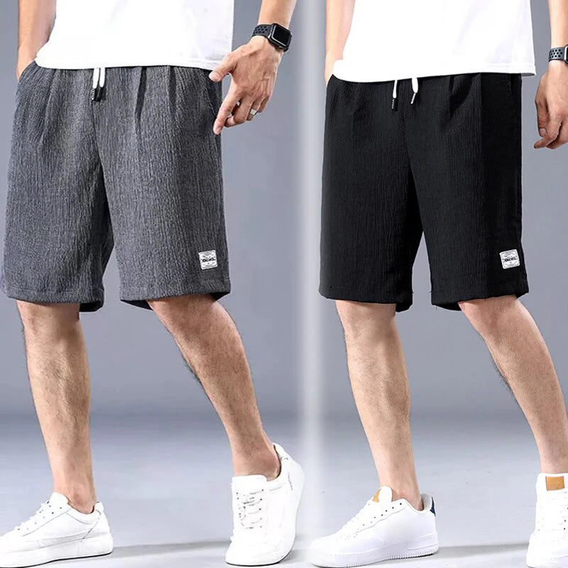 Short en soie pour homme, pantalon de sport court et fin, coupe droite ample, respirant, tendance et décontracté, tailles XL à XXXL