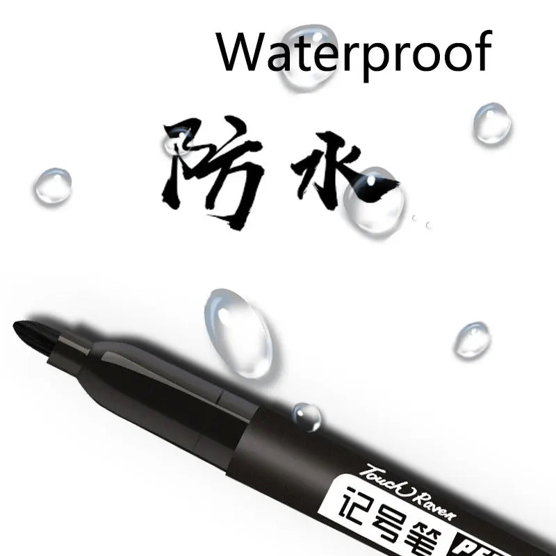 Stylo marqueur Permanent pour dessin Manga, 6 pièces, noir, bleu, rouge, encre étanche, stylos pour croquis, papeterie fournitures scolaires d'art