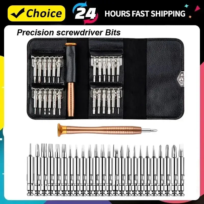 Jeu de Mini tournevis de précision 25 en 1, tournevis Torx électronique, Kit d'outils de réparation d'ouverture pour iPhone caméra montre tablette PC