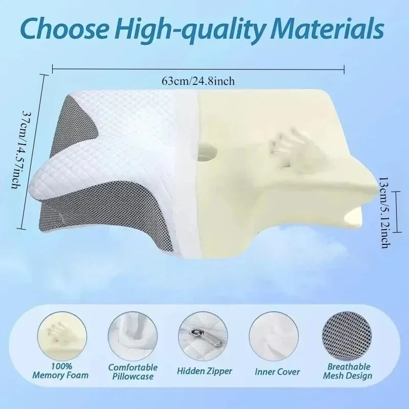Oreiller à mémoire de sommeil papillon en mousse à mémoire de forme, oreiller profilé pour le cou, soulagement de la douleur, soutien de l'estomac, oreiller confortable
