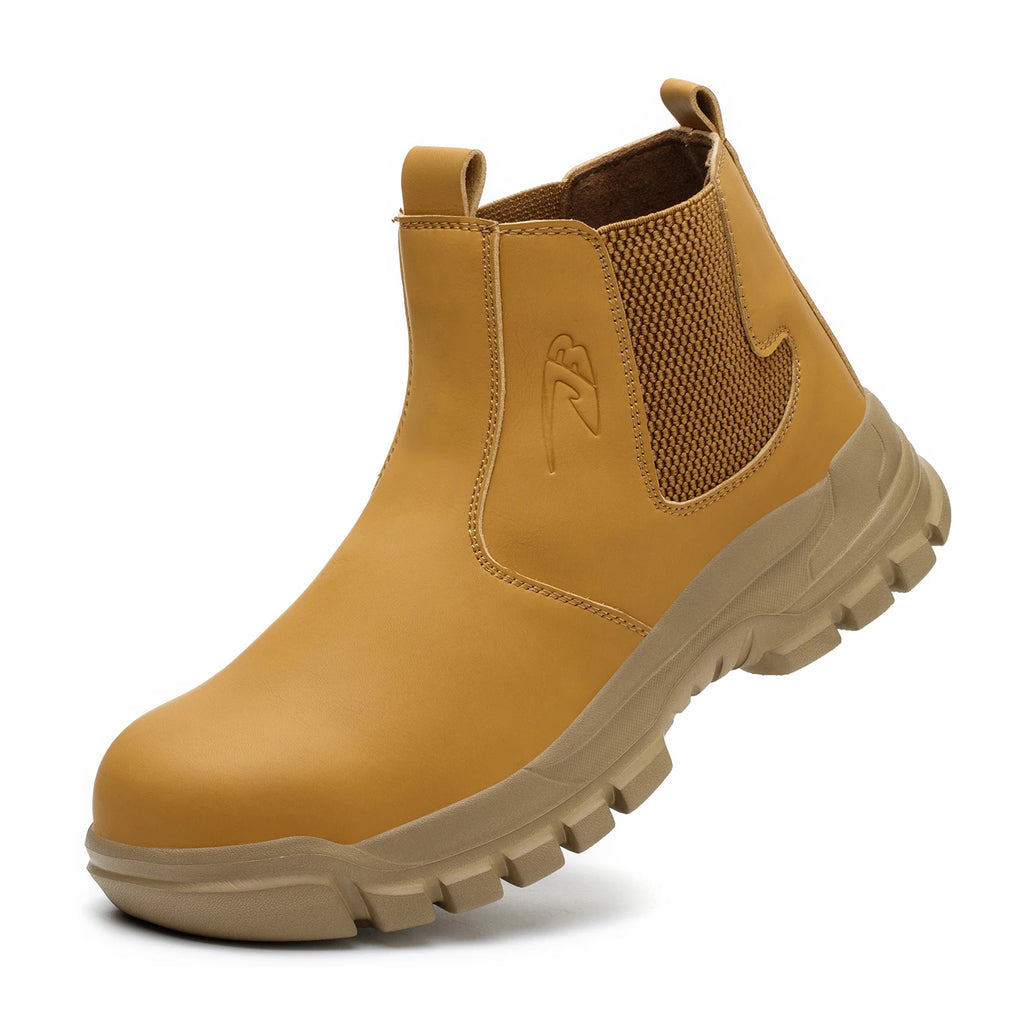 Bottes de sécurité imperméables pour hommes, bottes de travail à bout en acier indestructible, chaussures de sécurité Anti-écrasement et résistantes aux coups de couteau, Botas Para Hombre