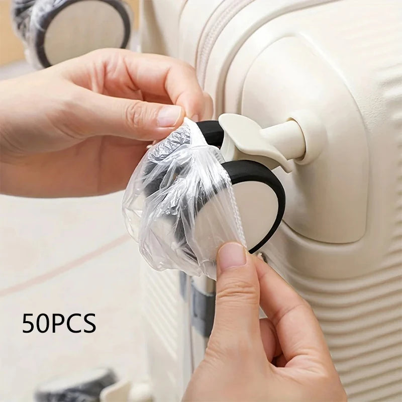 Couvre-roues de bagages 50/100 pièces, protecteurs de valises anti-poussière, accessoires de voyage jetables pour valises à roulettes