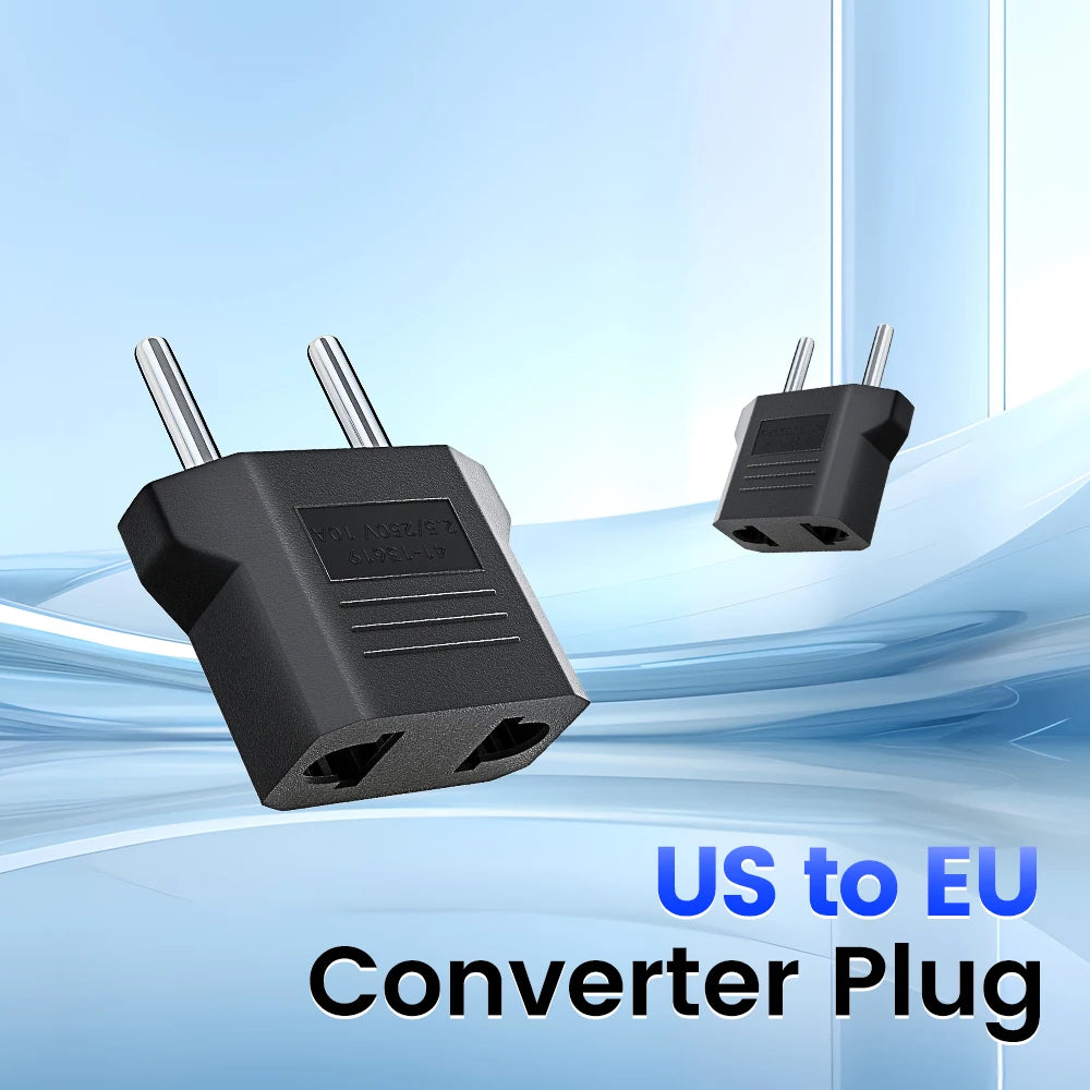 America European Mini US To EU Power Plug Adapter Russia Australia Travel Plug Converter Adapter Korea 4.0mm 4.8mm Plug 6A 125A
