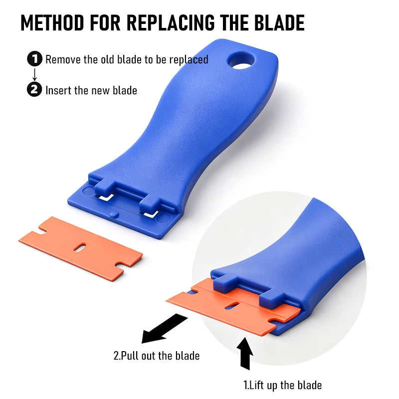 Car Sticker Remover Multipurpose Plastic Small Paint Automotive Glue Removal Tool Household Glass Cleaning Scraper Set