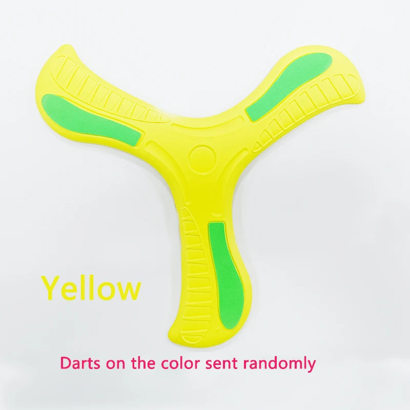 Boomerang souple en forme de croix à trois feuilles pour enfants, disque volant d'extérieur, jouet de sport interactif pour adultes et enfants, idéal pour se détendre et créer des puzzles. Cadeau parfait pour se déconnecter