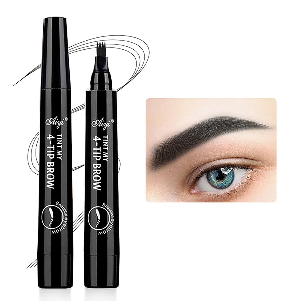 Crayon à sourcils microblading à 4 fourchettes, imperméable, maquillage naturel longue durée, cinq couleurs
