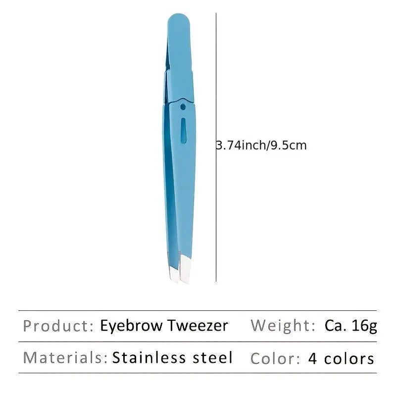Pince à sourcils colorée, beauté des cheveux, extracteur de poils fins, en acier inoxydable, pinces à sourcils inclinées, outils de maquillage