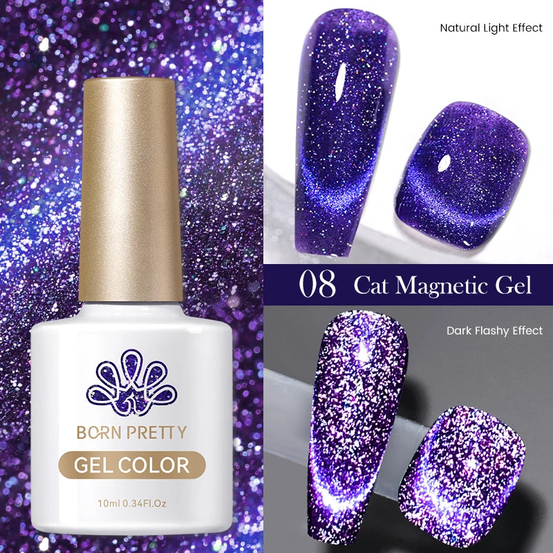 Vernis à ongles magnétique gel BORN PRETTY 10 ml Argent Clair de Couleur Chat - Accessoires pour les ongles - Vernis semi-permanent pour ongles d'automne et d'hiver