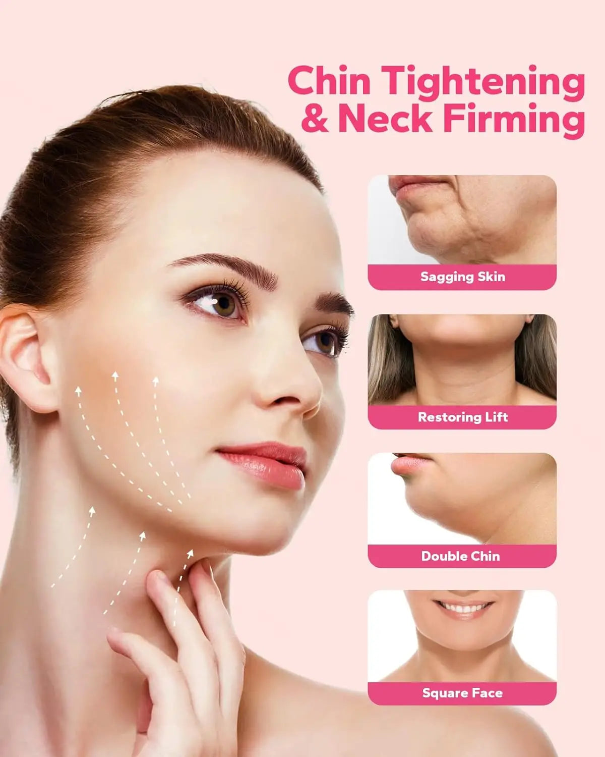 Masque en V réutilisable, correcteur de double menton, patch pour menton, mentonnière, ceinture en V, masque facial en V pour visage relâché