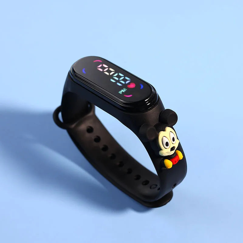 Disney Fashion Mickey Children Watches For Girls Electronic Bracelet Sports Touch LED  Doll Kids Watch Women Waterproof Clock