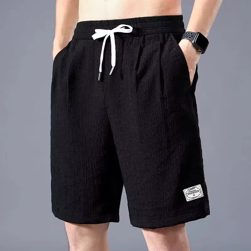 Short en soie pour homme, pantalon de sport court et fin, coupe droite ample, respirant, tendance et décontracté, tailles XL à XXXL