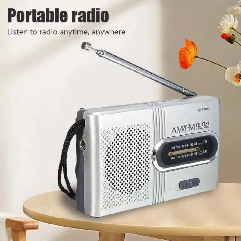 BC-R21/961/962 Mini Radio AM FM Radio Portable à piles meilleure réception la plus longue durée pour la course à pied marche à la maison Soundbox