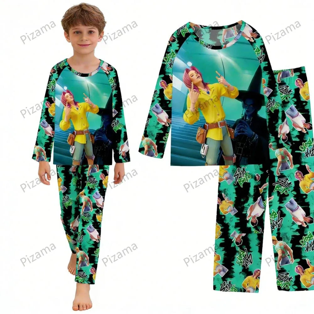Pyjama K-Pop Chasseurs de Démons, ensemble 2 pièces pour enfants, manches longues et pantalon, collection automne. Convient aux garçons, filles, bébés et adolescents