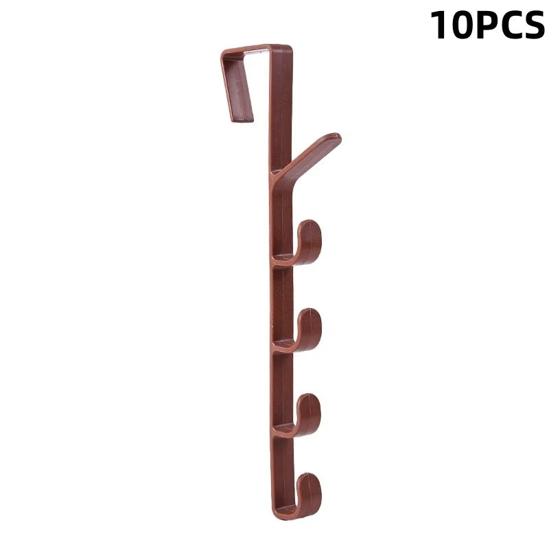 1pcs Bedroom Door Hanger Clothes Hanging Rack Over The Door Plastic Home Storage Organization Hooks, Purse Holder For Bags Rails