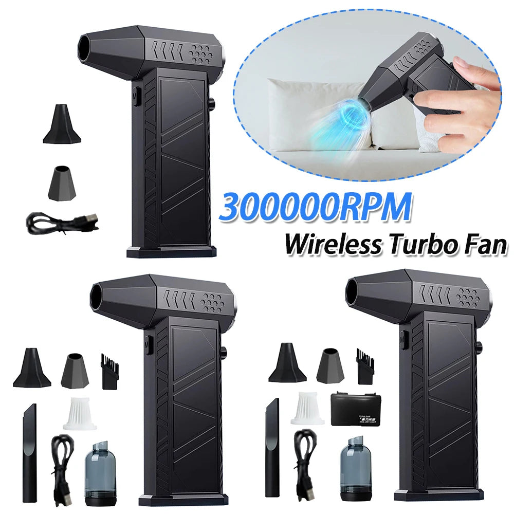 Plumeau d'air électrique 300000 tr/min, Rechargeable, puissant, multifonctionnel, Portable, Turbo Jet, forte puissance, pour maison et voiture