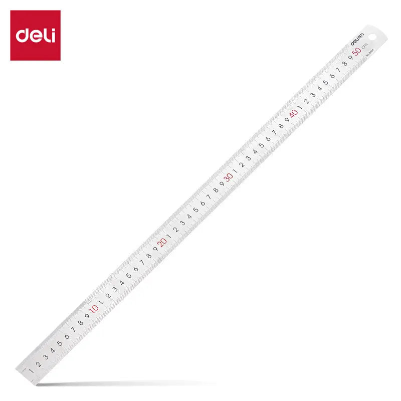 Deli Stainless Steel Ruler 15/20/30cm Metal Straight Ruler for Home School Precision Measuring Drawing Tool Supplies 1/2/5pcs