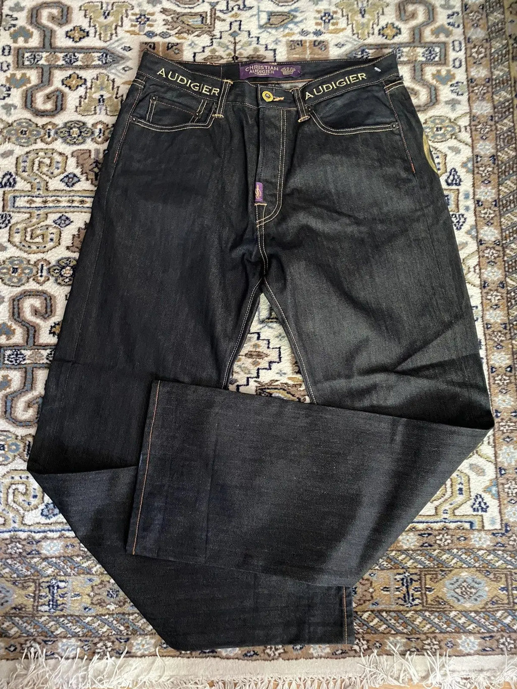 Vintage Statue de la liberté diamants jean pantalon en denim décontracté taille haute droite jambe large jean Harajuku Y2k années 2000 vêtements pour femmes