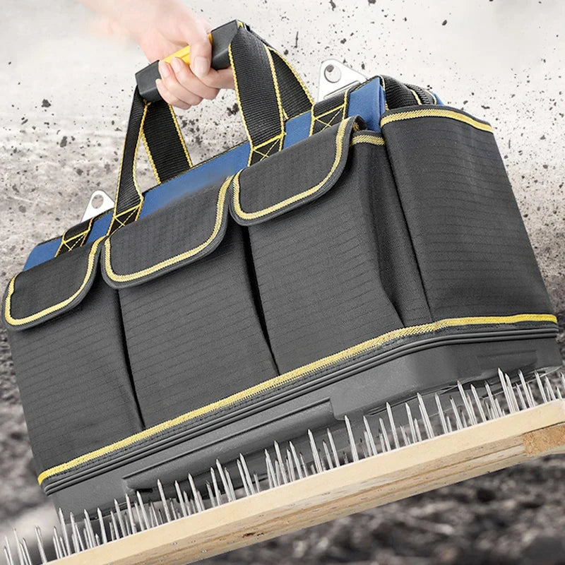 Sac à outils multifonctionnel grande capacité en toile Oxford imperméable et résistante à l'usure, idéal pour la réparation et le rangement d'outils
