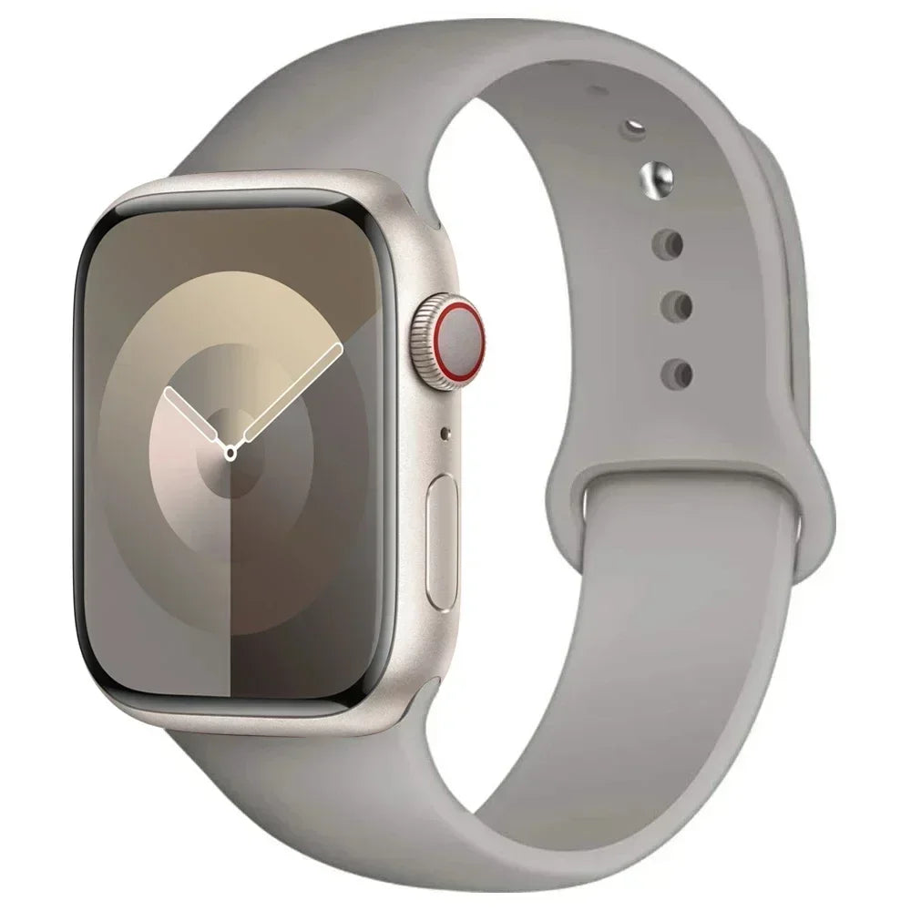 Bracelet en Silicone pour Apple Watch, 44mm 45mm 40mm 41mm 42-46mm, bracelet de sport iwatch série 8 7 6 5 4 9 10 11 SE-Ultra 2/3 49mm