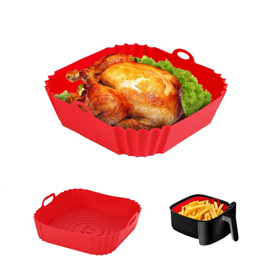 Doublures en Silicone pour friteuse à Air, panier antiadhésif, plateau de cuisson réutilisable, facile à nettoyer, poêle à Pizza, accessoires de cuisine, 1 pièces